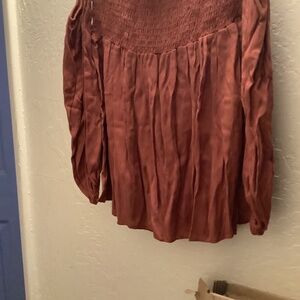 Off the shoulder Wine colored top
